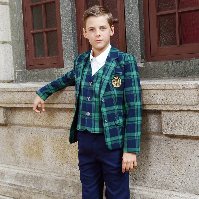 Autumn School Uniform Plaid Blazer Set - Student school uniform set 1