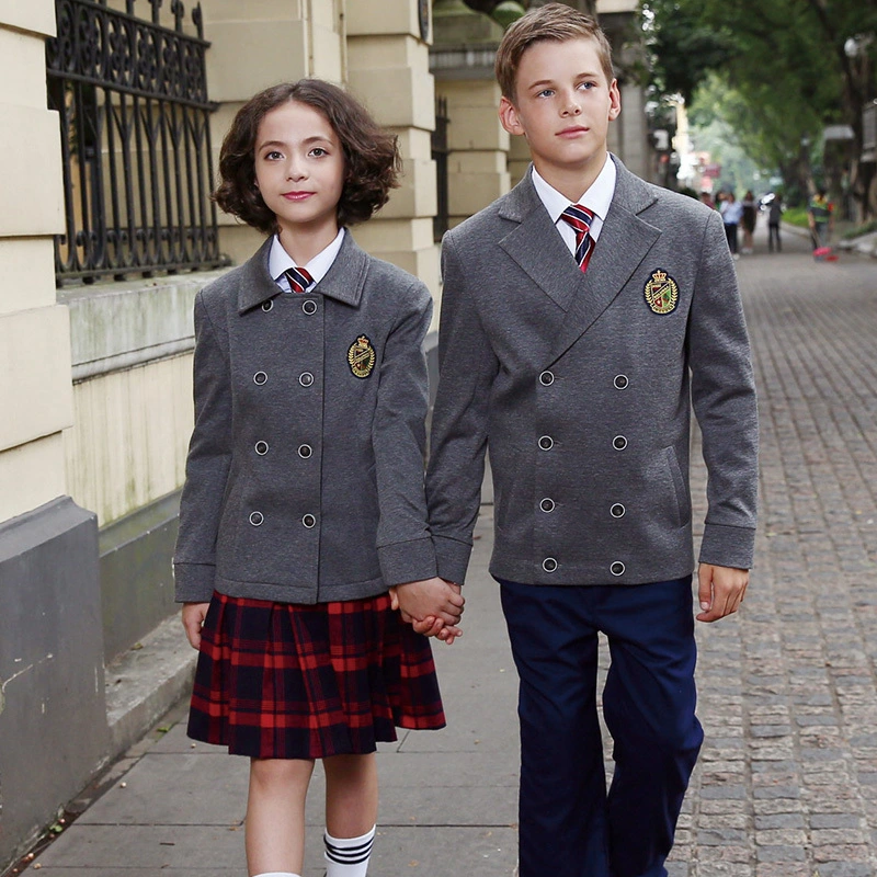 Custom British Style School Blazer for Autumn Children Tracksuit 1