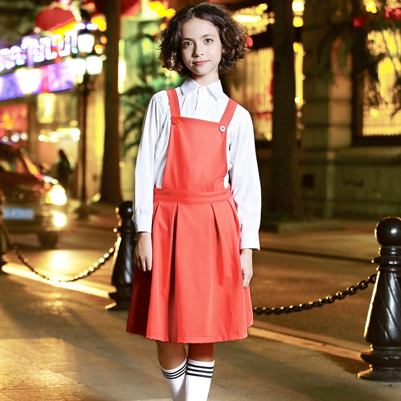 Girl's 2-Piece School Uniform Shirt and Dress Set 1