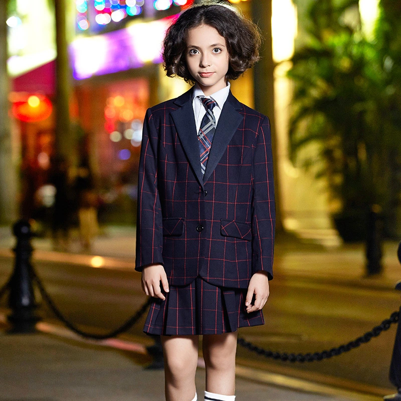 Conjunto clássico de blazer e vestido escolar para código de vestimenta uniforme 1