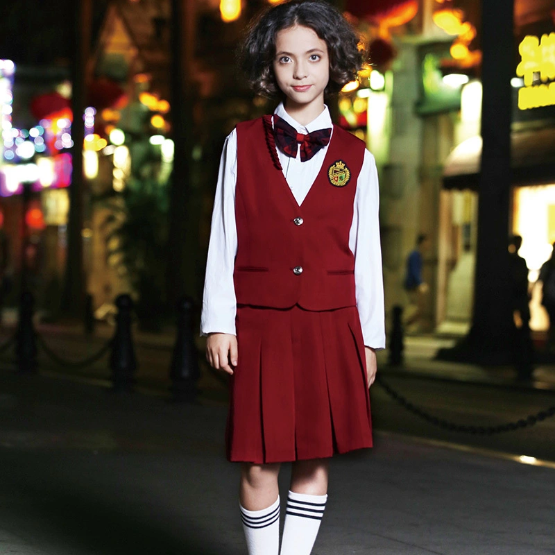 Conjunto de blazer e vestido escolar para uniforme - Roupas de uniforme escolar infantil 1
