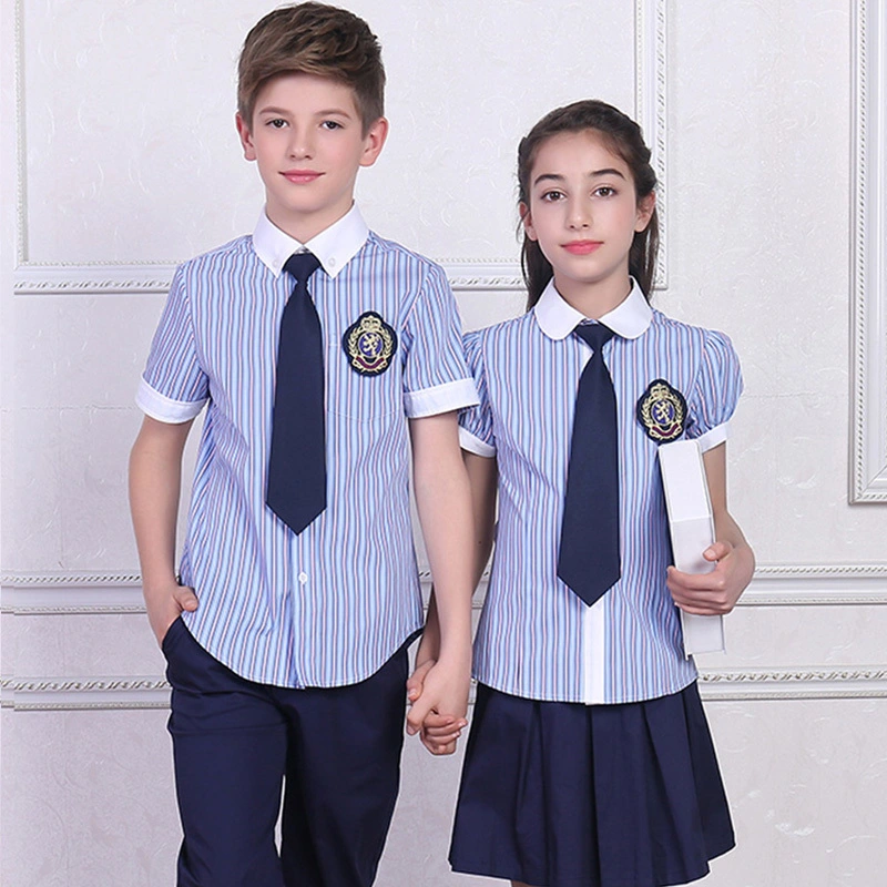 School Uniform Stripe Shirt with Pants Set - Complete School Attire 1