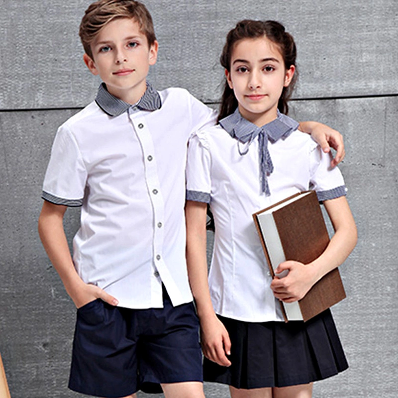 Camisa de uniforme escolar infantil com calças para fornecedor de uniforme escolar Pimary 1