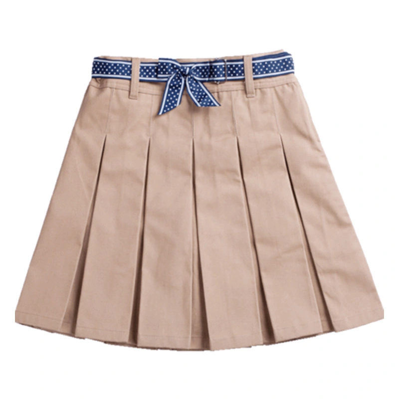Khaki Pleated Skirt for Girls School Uniforms 1