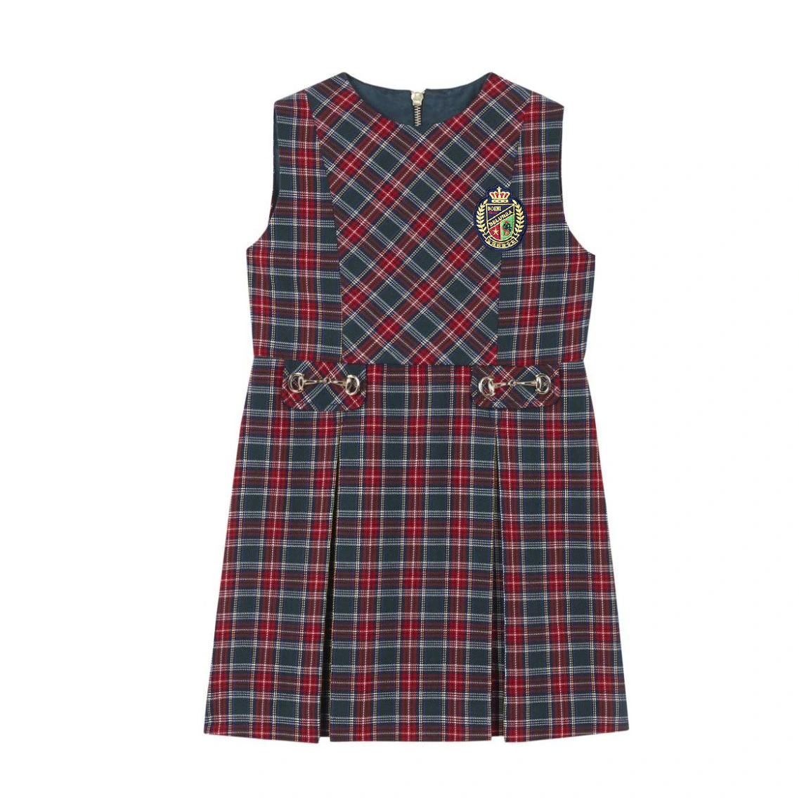 Vestido de diseño a cuadros de niñas para uniformes de la escuela primaria 1