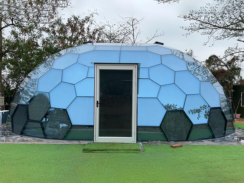 Oval Glass Prefab Geodesic Dome House Starry Room YS6*19 1