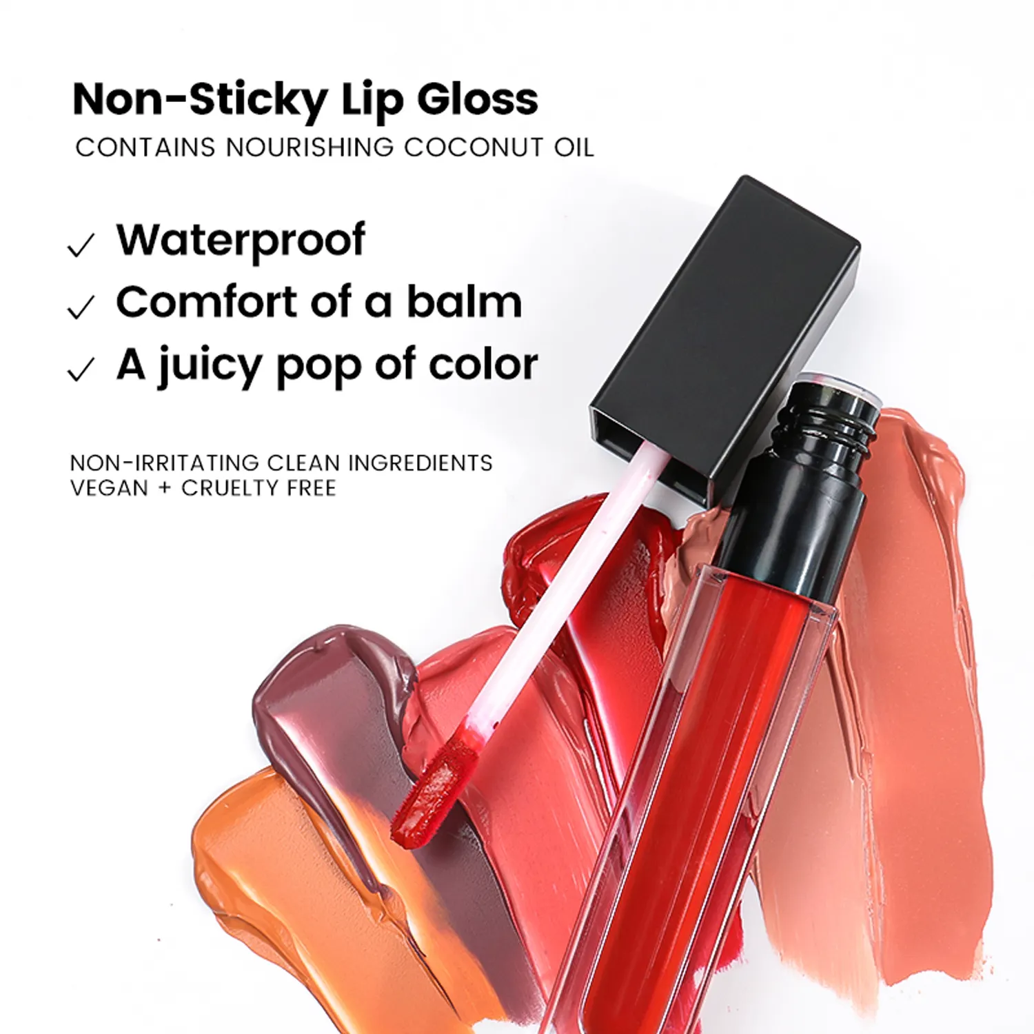 KISMEOW Velvet Lip Gloss Package /sticker/ Material/texture /pattern/fragrance /color/efficacy Customization. Velvet Lip Glosssupplier 3