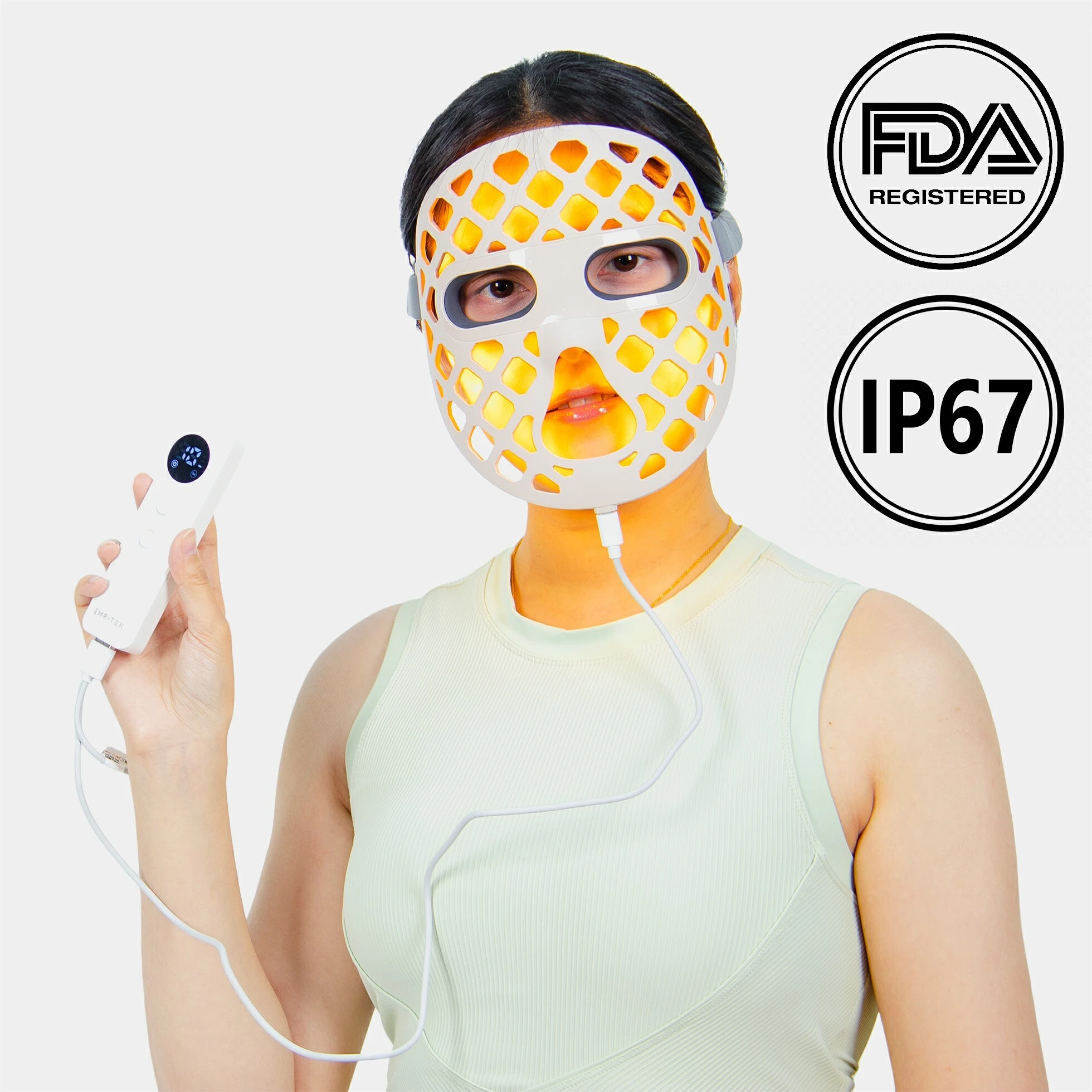 Masque facial à LED à conception creuse Sunsred B4 415 580 630 830 nm 1