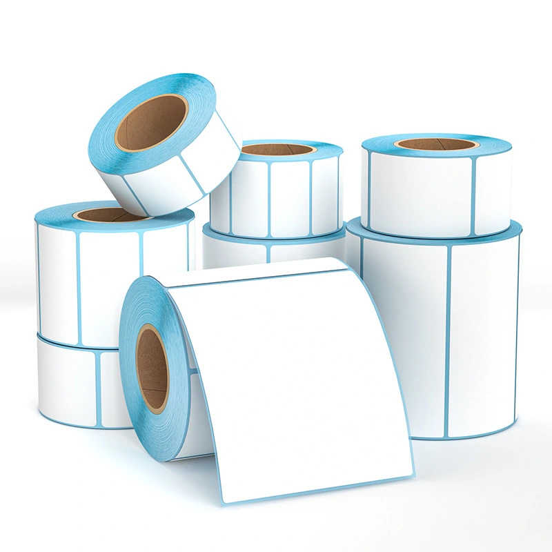Rollo de papel autoadhesivo térmico para etiqueta de código de barras, revestimiento autoadhesivo térmico para supermercado, gran oferta 1