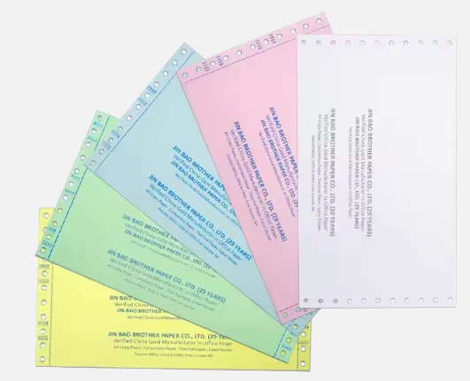 Formulario de papel de computadora autocopiativo continuo de fabricante decente para papel de factura de oficina de impresión NCR 1