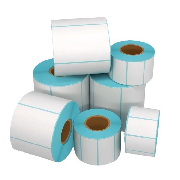 Etiqueta adesiva de papel de placa de cobre de face única 38mm personalizada, rolo pequeno em branco para caixa & vedação de saco 4