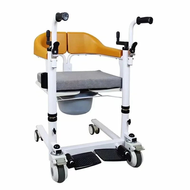 Silla de transferencia de acero, cómoda, silla de ruedas para baño de pacientes discapacitados 1