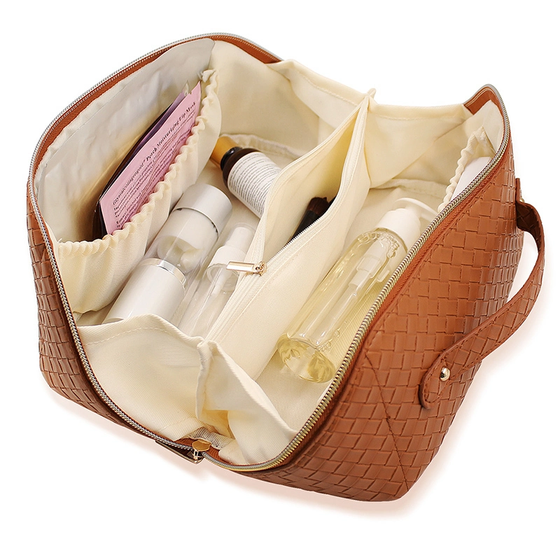 Brown multi-purpose makeup bag 1