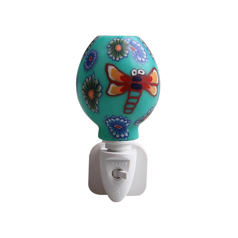 ETL UL CE SAA CB BS green butterfly design Aroma Essential Oil soft Art glass night light 110v 220v 7w 1