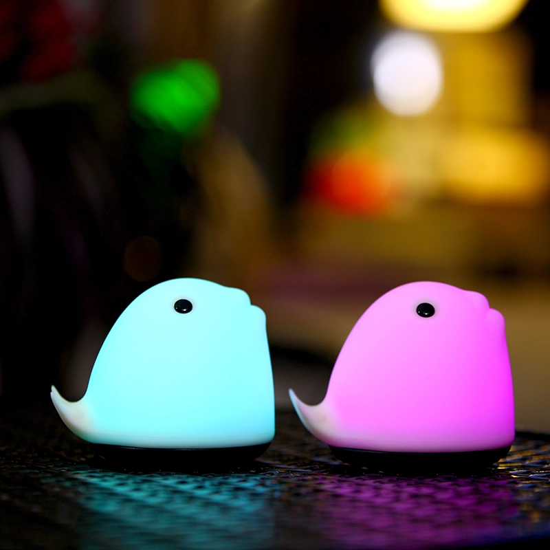 cetacean shape portable touch night light with Li battery 1