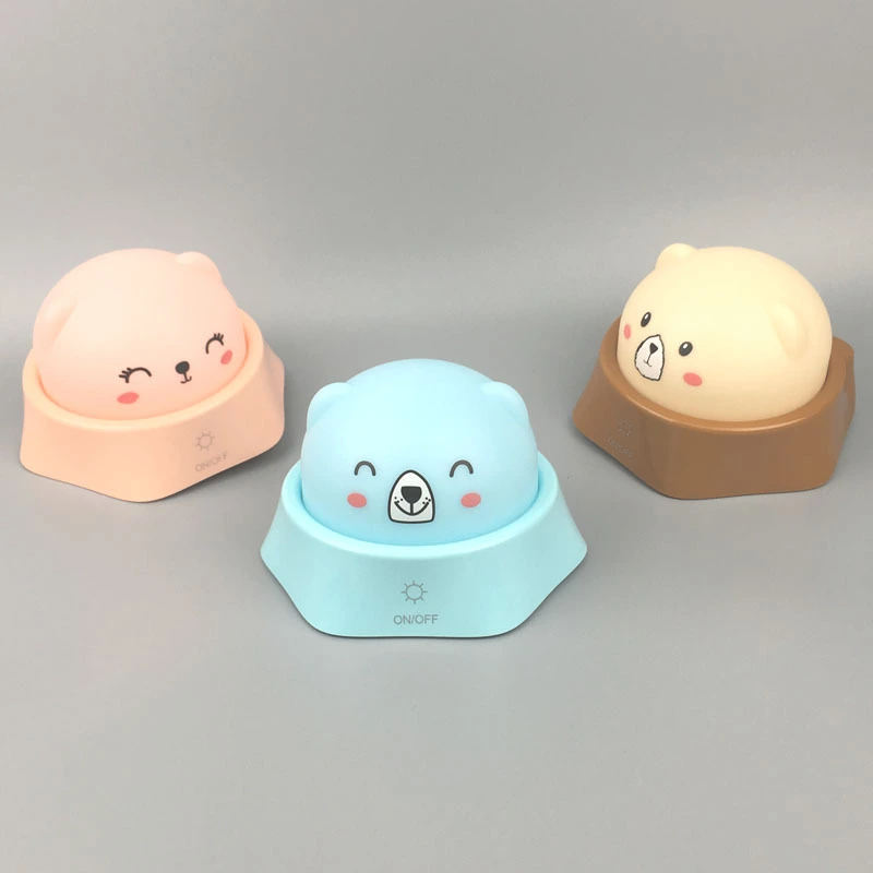 Cute bear desk lamp USB rechargeable colorful night light for kids touch control switch hand to change color table lamp 1