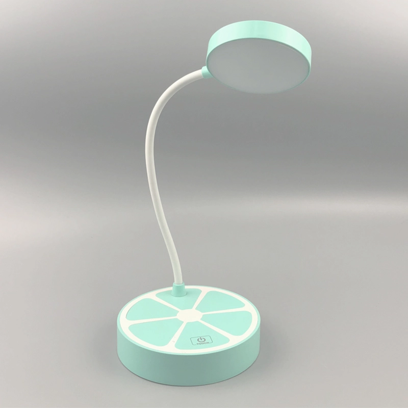 Cute Orange desk lamp with 3 brightness level adjustable table lamp gift for kids with USB ports rechargeable 5V 1