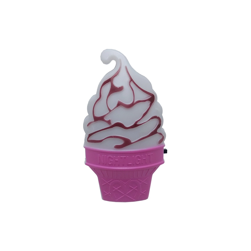 Pink Ice Cream Night Light Model Toys Children Kid Bedroom Decor Gift sensor plug in night light with 0.5W and 110V or 220V 1