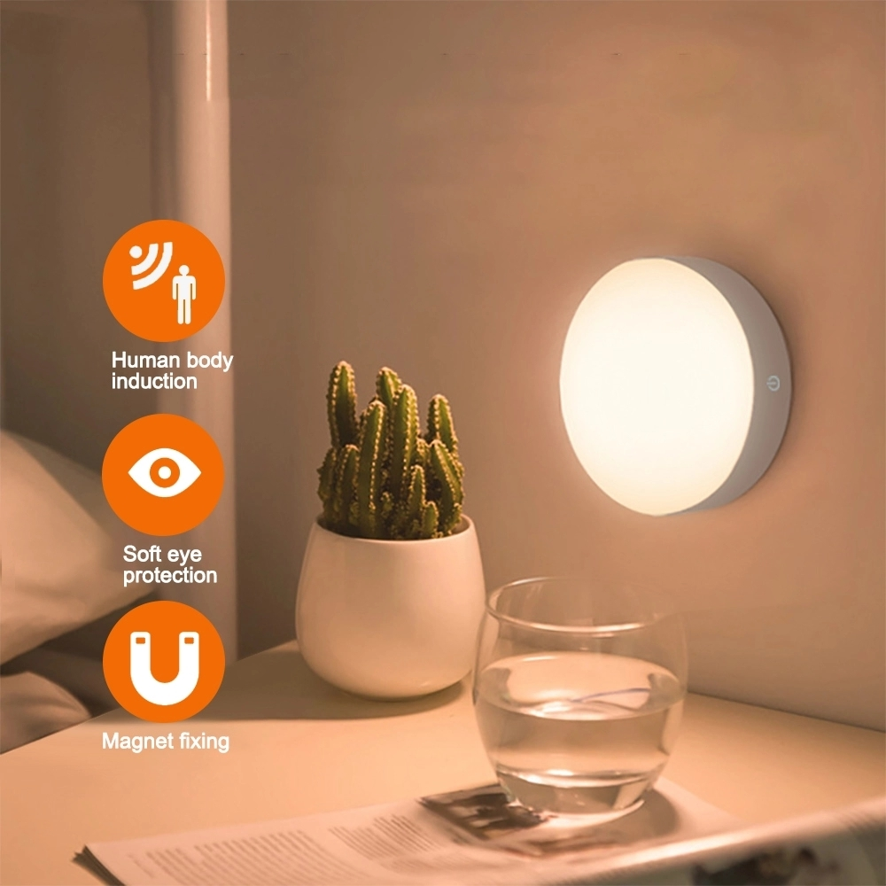 Portable 6 LED Auto On Off Infrared Detector PIR Motion Sensor Wardrobe Cabinet Closet Baby Night Light with Magnet USB Chargeable Lithium Battery 1