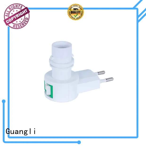 360°rotatable night lamp socket white for wall light Guangli 1