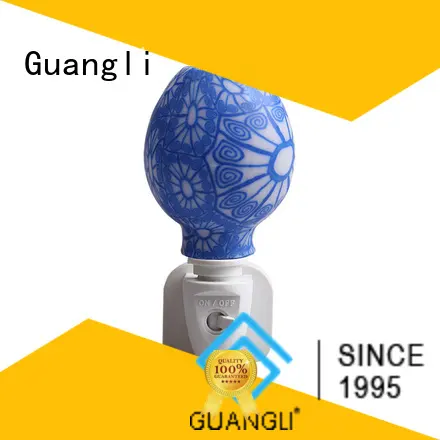 ETL UL CE SAA CB BS Aroma Essential Oil soft Art glass blue flowers design night light 110v 220v 7w 1