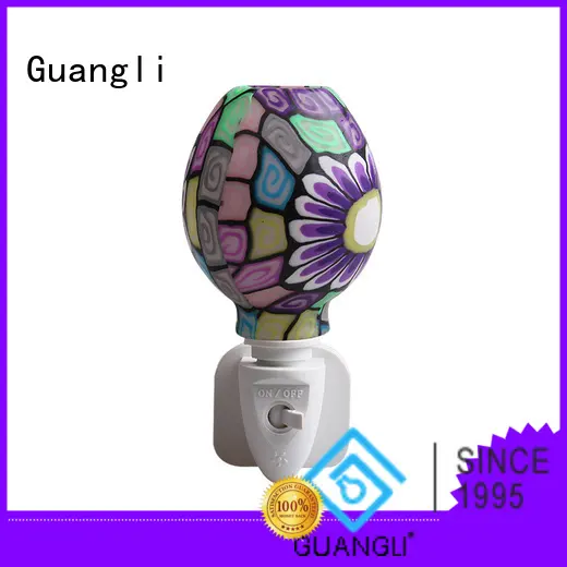 ETL UL CE SAA CB BS Purple Mosaic design Aroma Essential Oil soft Art glass night light 110v 220v 7w 1