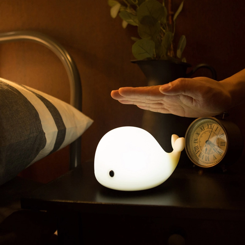 MINI Colorful Silicone Smart Cute Dolphin Animals Night Lights Lamp with Touch and Button Switch 1