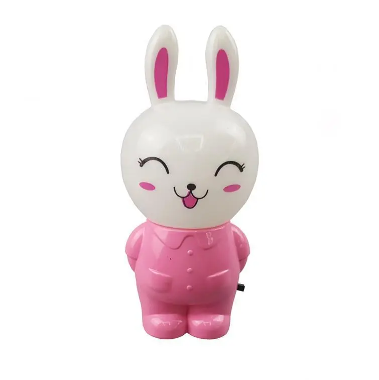 hot sale OEM W123 Happy smile rabbit lamp switch plug in led night light For Baby Bedroom wall decoration 1