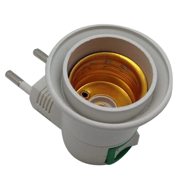 LED E27 to EU plug Adapter socket Converter screw typecorn lamp bulb electrical socket with switch ON/OFF Button Lamp holder 1