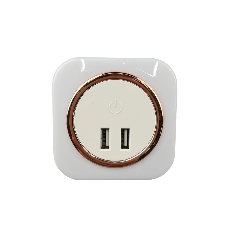 5V 2A Output Travel square Dimmer inductio LED Night Light dual USB Wall Plate for Fast Charger 1