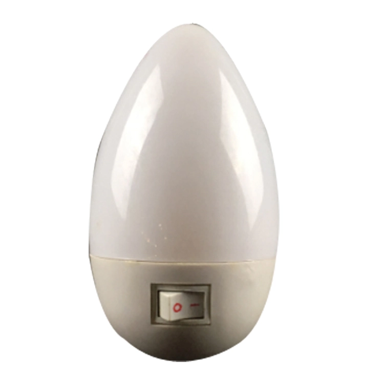 White color water drop shape LED SMD mini switch plug in night light with 0.6W 3SMD AC 110V or 220V W040 1
