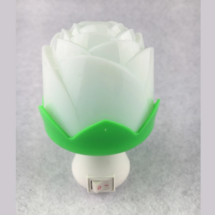 OEM 0.6W AC 110V or 220V W042 Flower rose shape 3 SMD mini switch sensor plug in night light 1