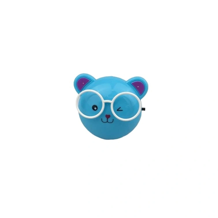 OEM W100 mini bear with glasses switch plug in led night light For Baby Bedroomwall decoration children gift1 1