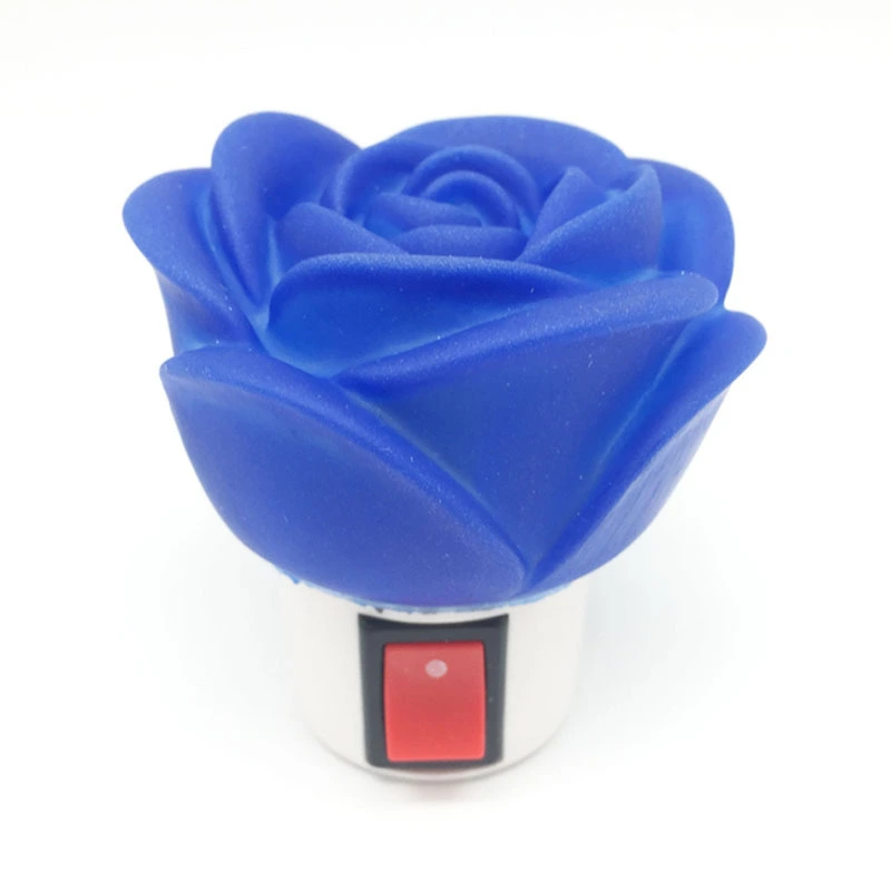 OEM 0.6W and 110V or 220V Rose shape LED mini switch plug in night light for kids bedroom 1