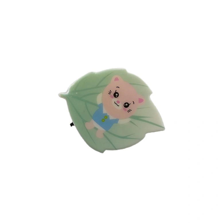 W019 leaf with cartoon image LED SMD mini switch plug in night light with 0.6W and 110V or 220V 1