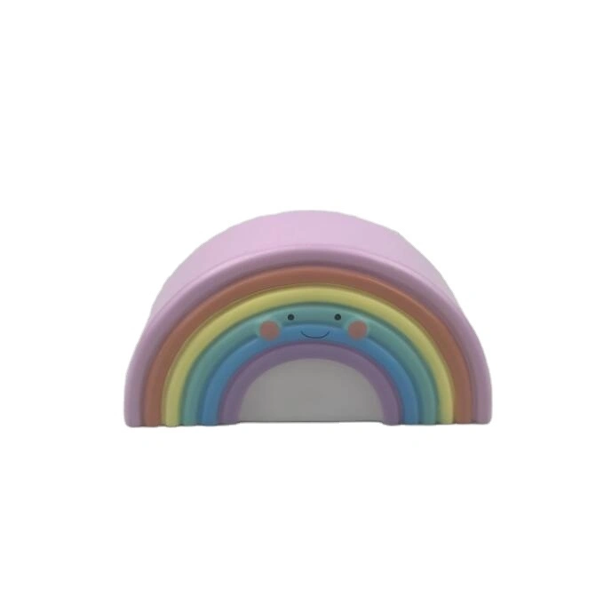 LED Creative Cute Rainbow with facial expression ECO-ABS battery cartoon night light gift for Children Baby Kids 1