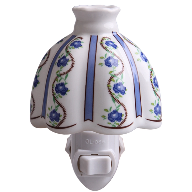 fashion ceramic wall plug night light decoration in door with incandescent Bulb 1