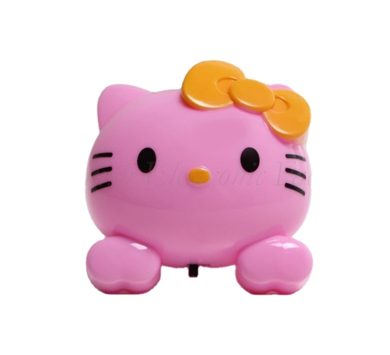 W085 4SMD mini switch plug in cat with cute bowtie night light For Baby Bedroom wall decoration 1