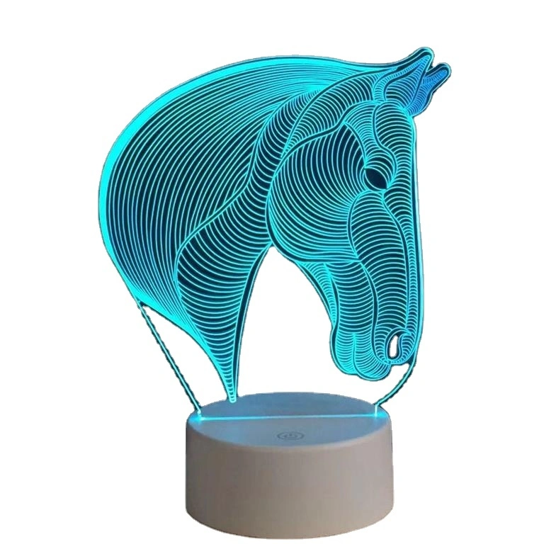 OEM Creative Acrylic Multi-color changing custom Led Night Light Table Lamp For Kids Children Gifts Bedroom 3d Illusion 1
