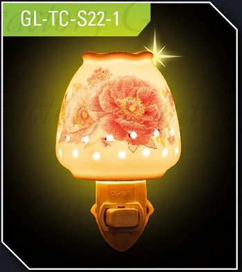 OEM GL-TC05 ETL CE ROHS BS garden flower Ceramic Night light for living room lamp as decoration and good for health 1