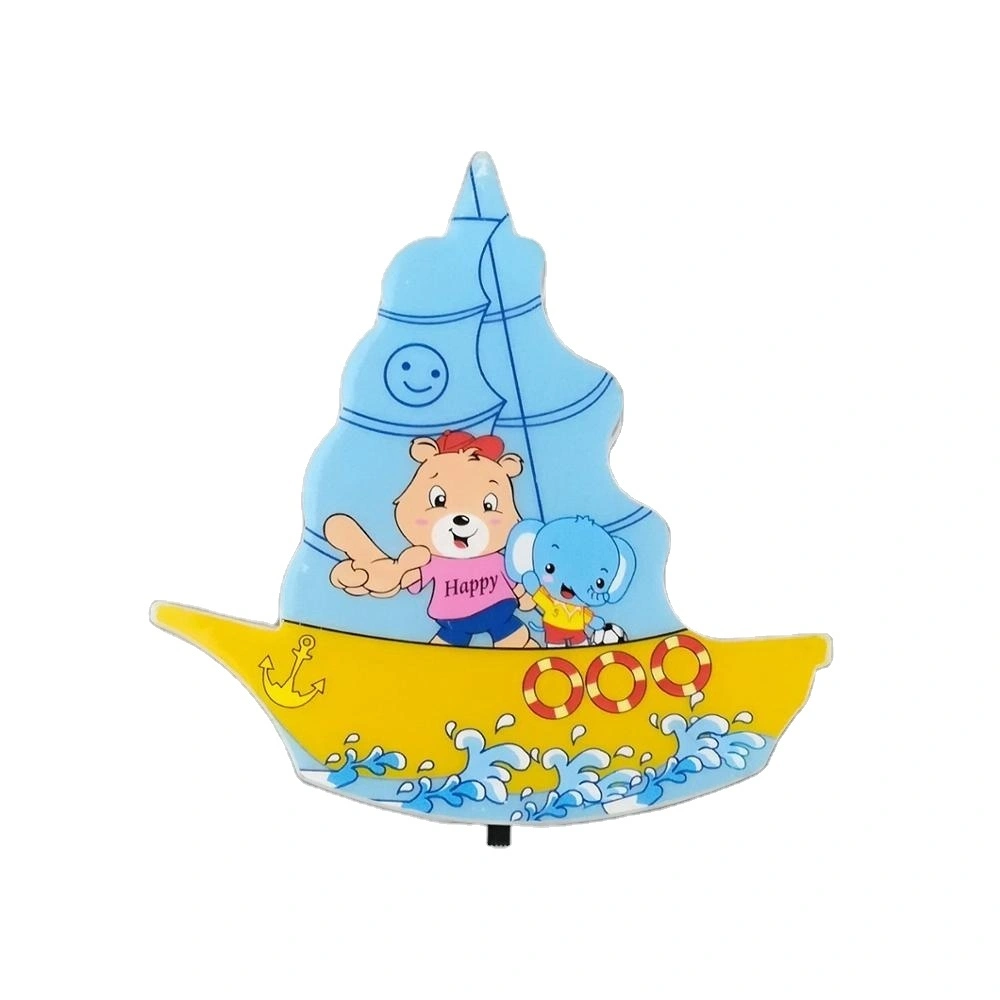 W073 Cartoon mini switch plug in sailboat LED night light For kids Baby Bedroom with 0.6W AC 110V 220V 1