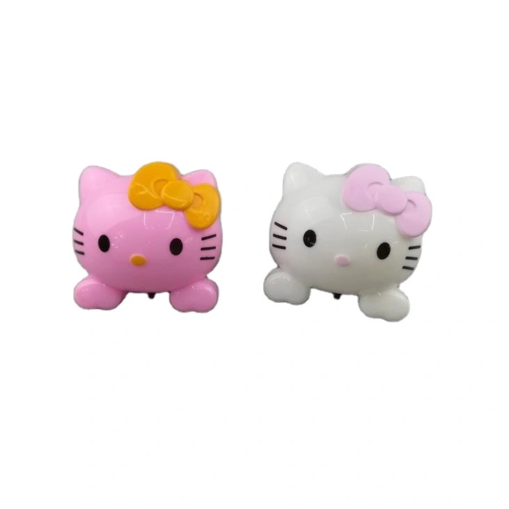 OEM W085 4SMD mini switch plug in cat with bowtie night light For Baby Bedroom cute gift wall decoration 1