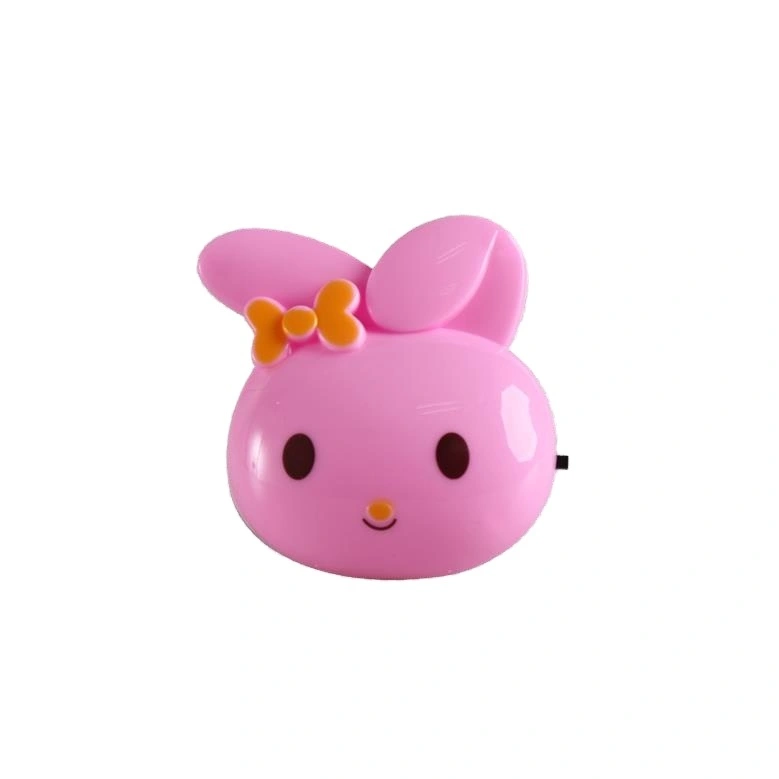 W082 4SMD mini switch plug in rabbit cute ears night light For Baby Bedroom cute gift wall decoration 1
