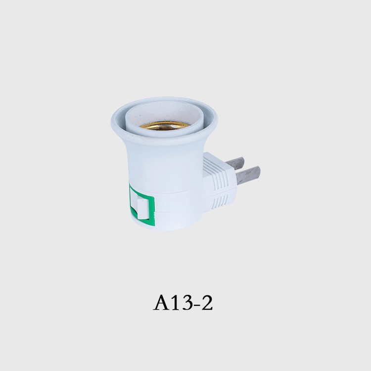 Flat plug USA to E27 Adapter socket Converter screw type bulb switch lamp electrical plug with switch ON/OFF Button Lamp holder 1