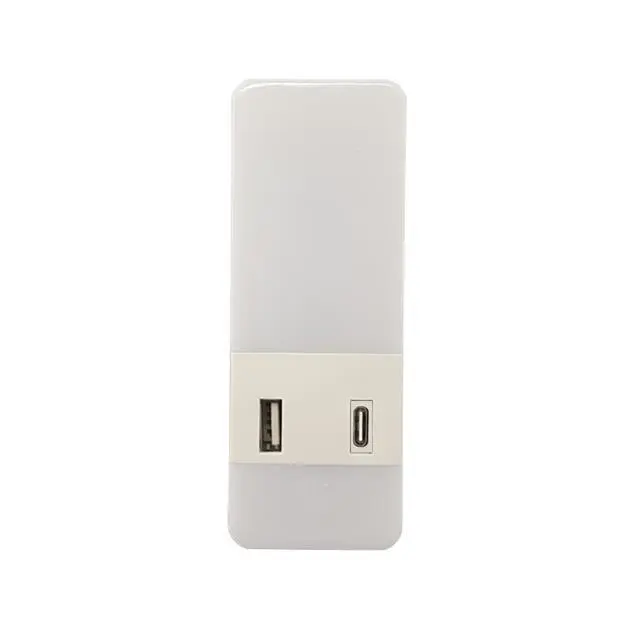 A90D EU CE Intelligent induction plug-in LED night light plug with USB+Type-c ports household light control bedside light 1