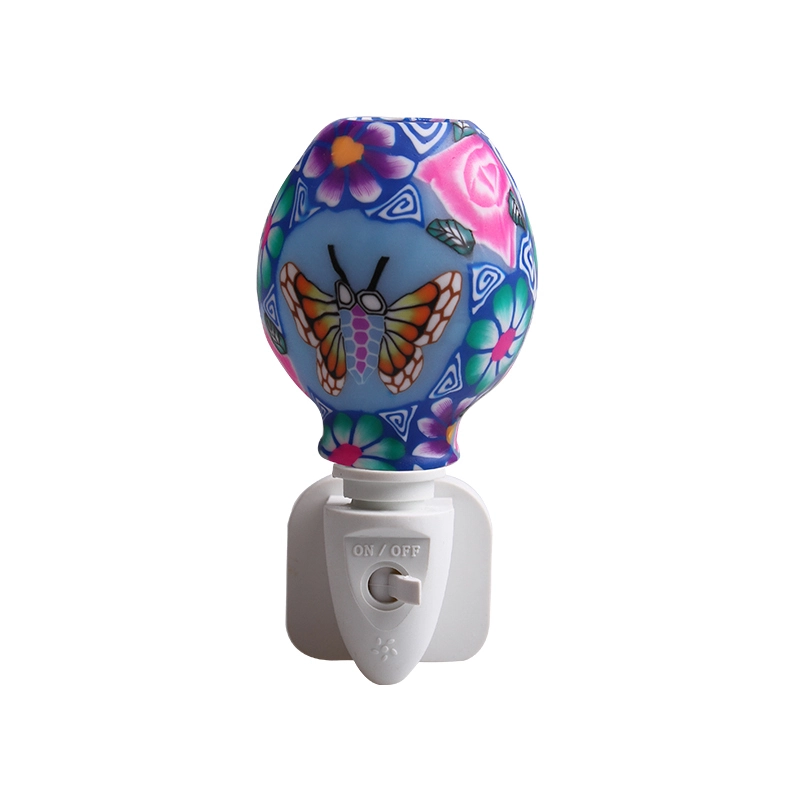 ETL UL CE SAA CB BS indoor decoration Aroma Essential Oil soft Art glass butterfly flowers design night light 110v 220v 7w 1