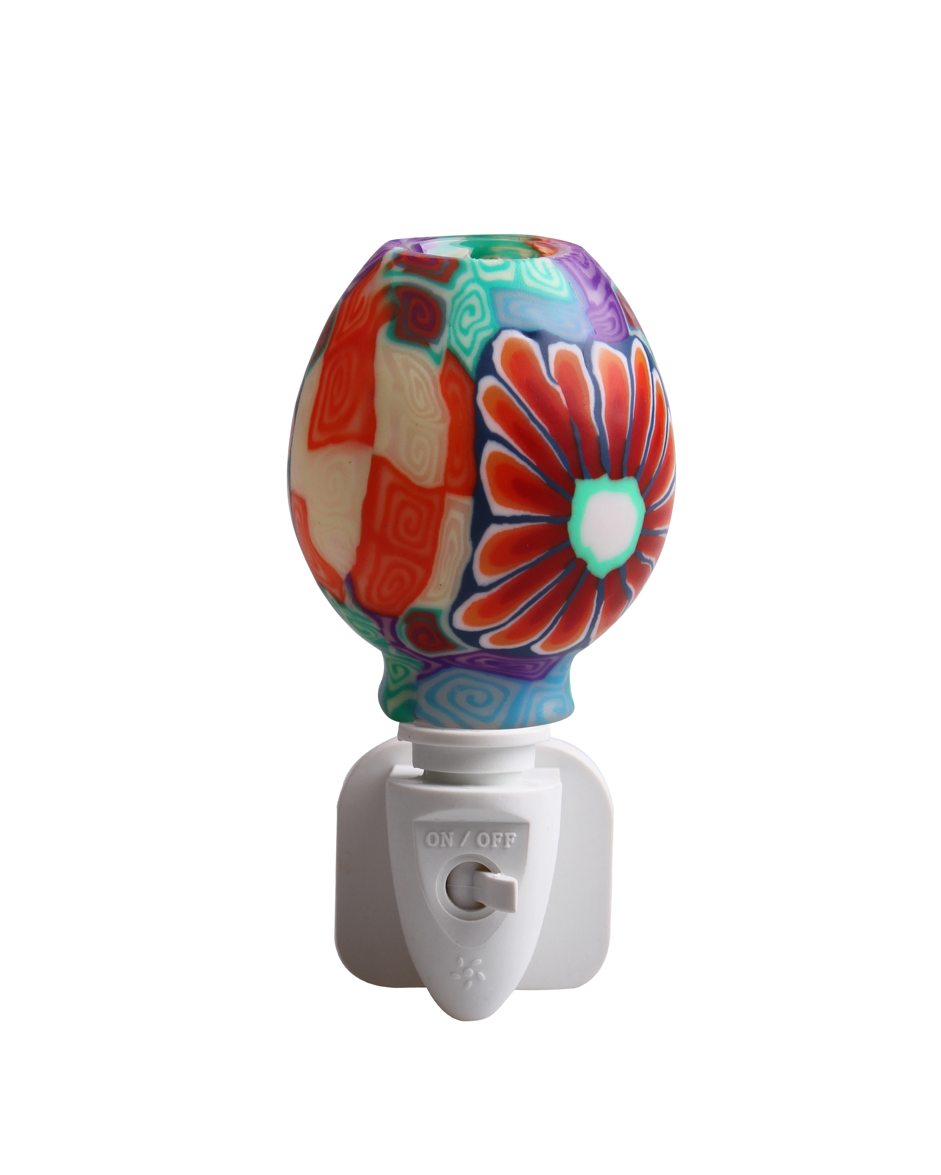 GL-RT14 OEM Purple Mosaic design Aroma Essential Oil soft Art glass night light for home decoration 1