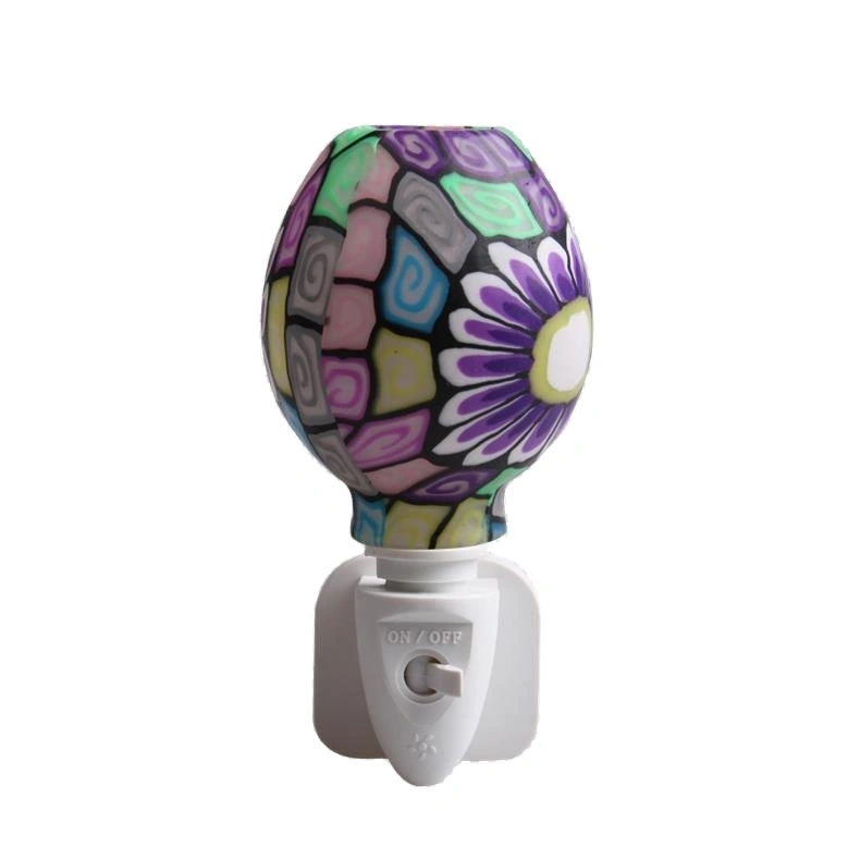 ETLCE SAA CB BS Purple Mosaic design Aroma Essential Oil soft Art glass night light 110v 220v 7w 1