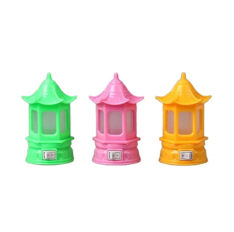 W066 OEM pavilion shape 3SMD mini creative switch plug in LED night light for baby kids bedroom 0.6W 110V 220V 1