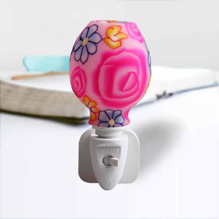 Aroma Essential Oil soft Art glass flowers design night light For indoor decoration 110v 220v 7w 1